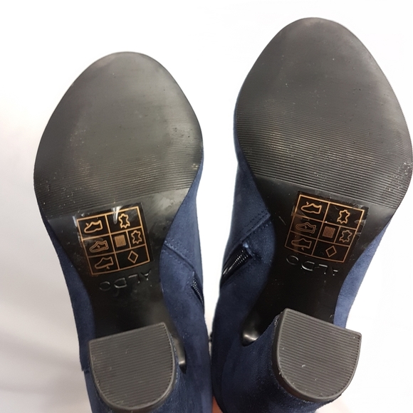 ALDO Blue Suede OTK Boots 4.5" Heel Size 6 - Picture 9 of 14